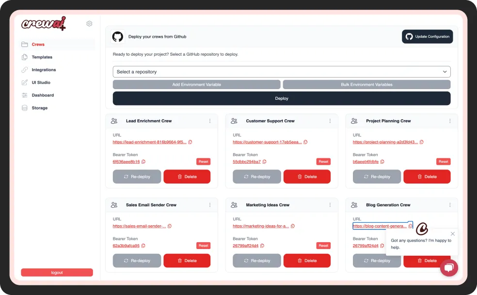 CrewAI Agent's User Interface